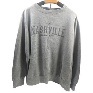 MV Sport Nashville Music City Sweatshirt Mens Large Gray Crewneck Pullover TN‎